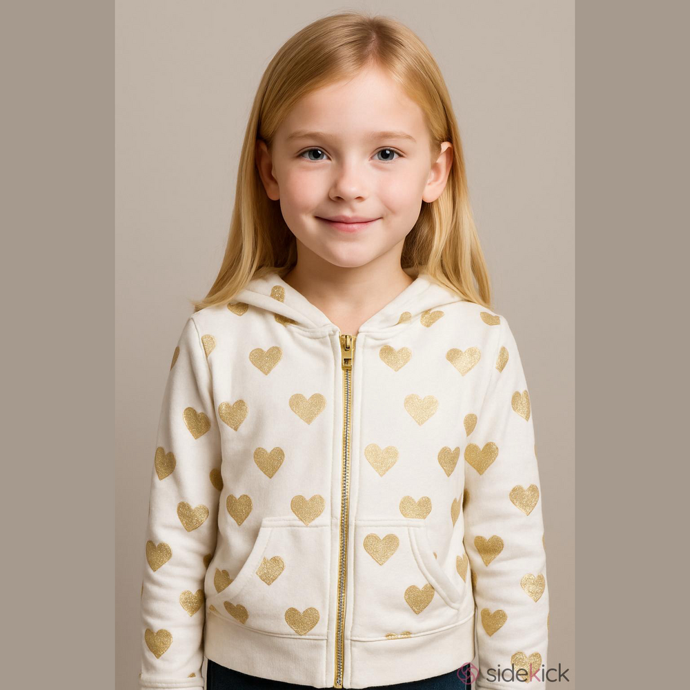 Love by design girls jacket size large heart gold